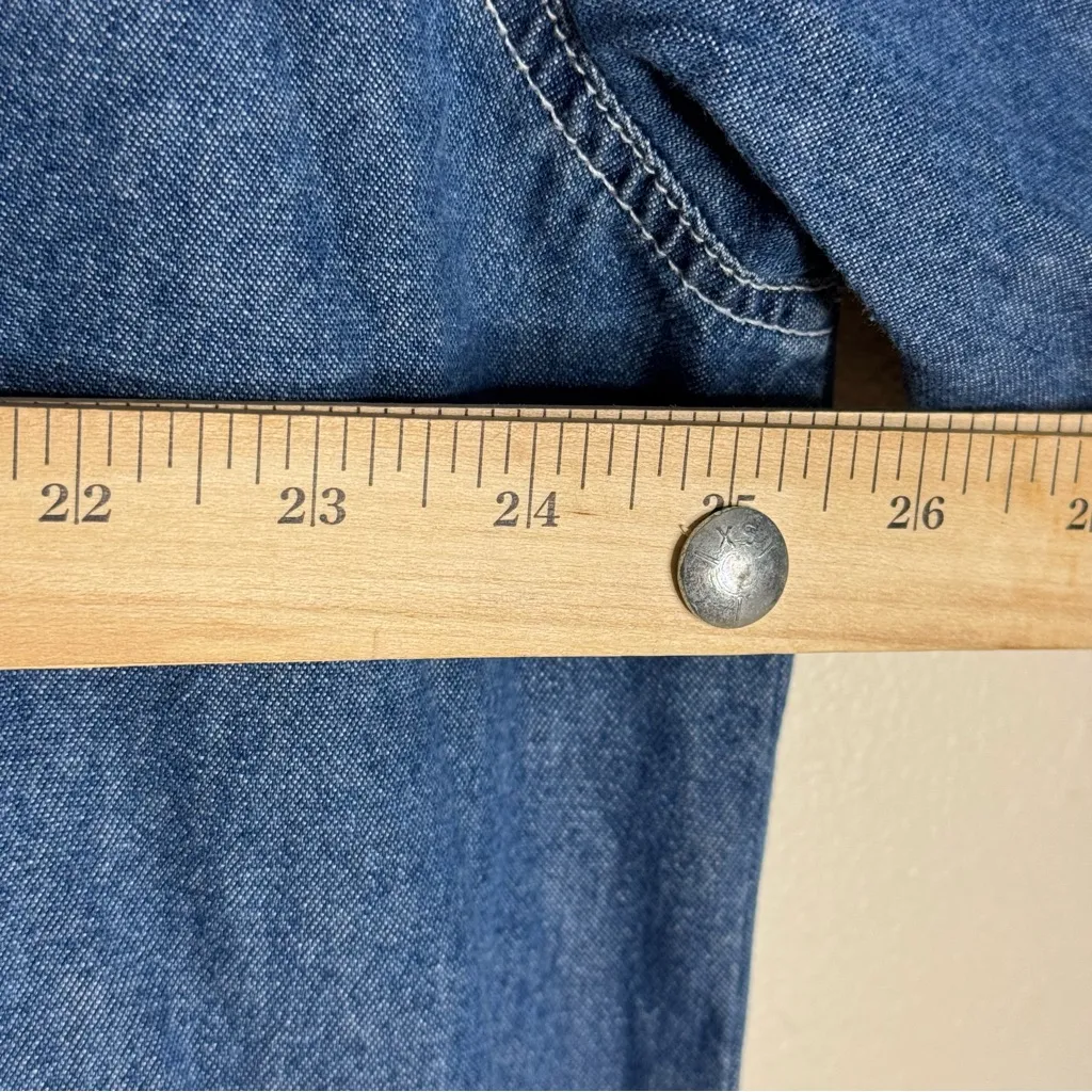 Quizz woman co Blue Denim Snowman Shirt Shacket Embroidered Applique 22 XXL 90s Size undefined - Image 7