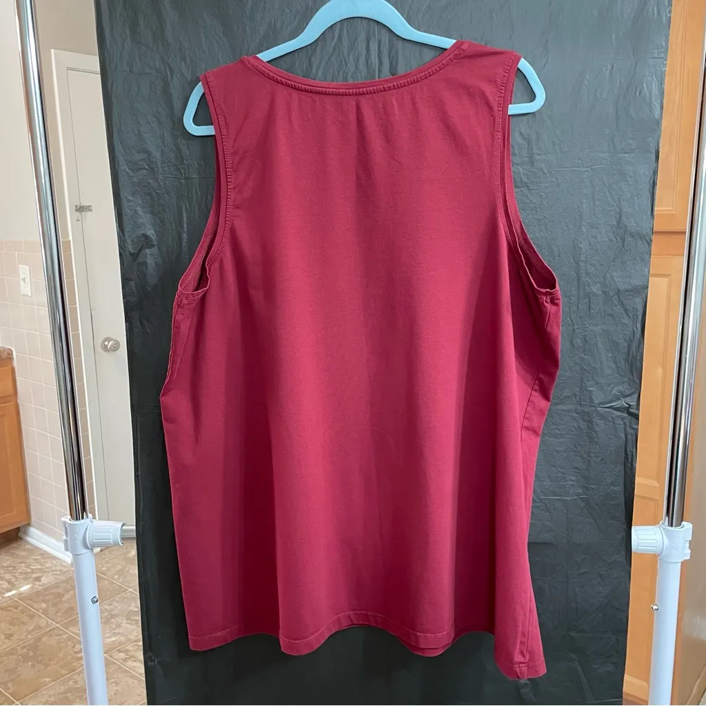 Catherines Suprema Collection 2X Burgundy Tank Top Beach Summer Layer**READ** Red - Image 5