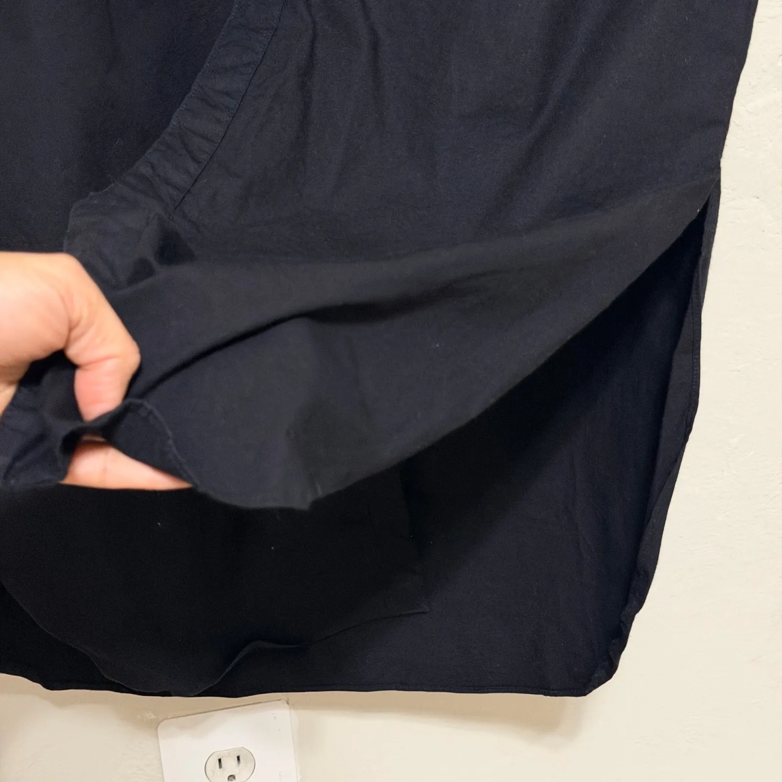 MODERN CITIZEN Taylor Shirt Midi Dress Black Cotton Twist Front Size Large - Image 5