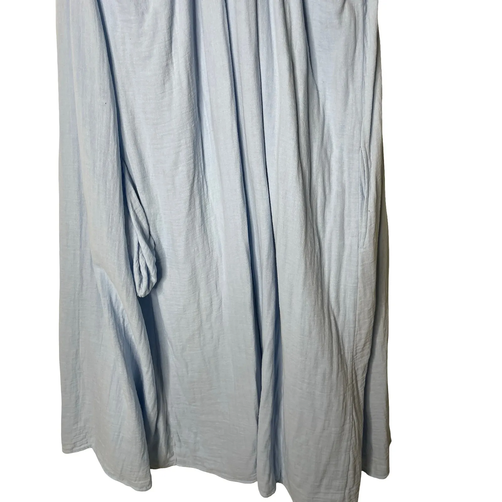 Mille resort blue cotton muslin maxi dress with pockets sz M Size M - Image 8