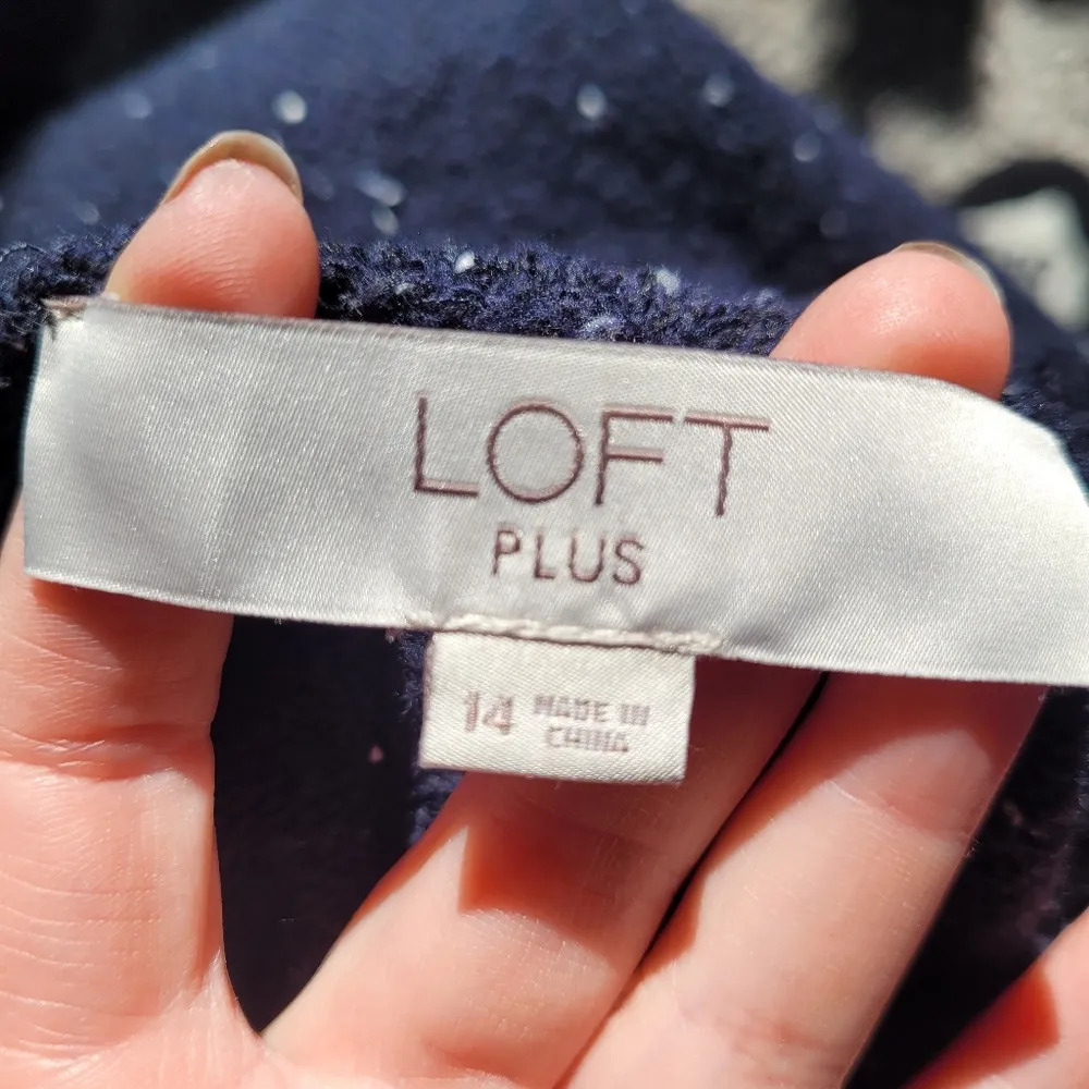 Loft  Plus Black Speckled Turtleneck Tunic Sweater - Image 8