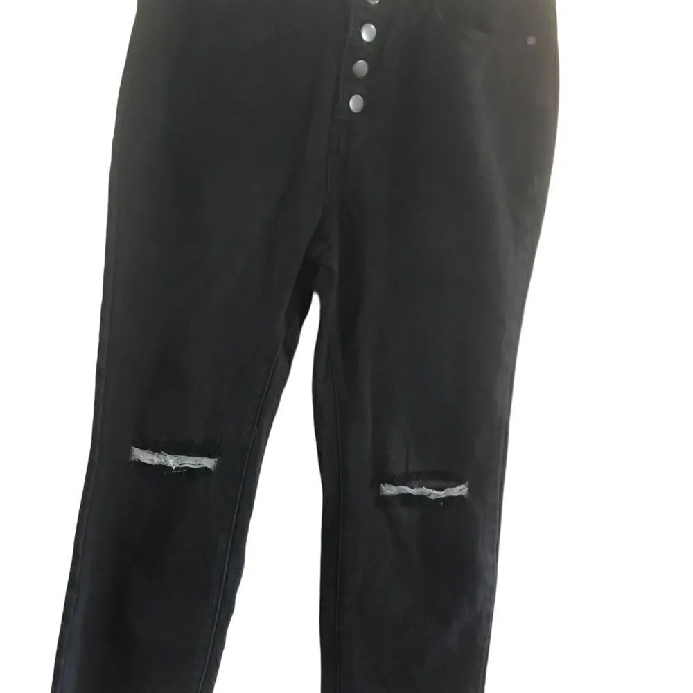 PTCL Black Distressed Jeans Raw Hem Women's Size 31 - Image 11