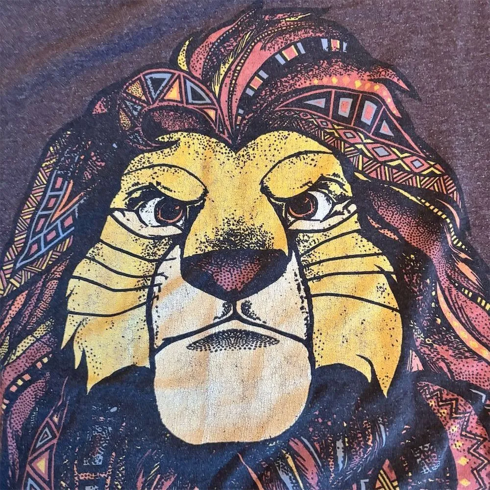 Disney The Lion King Mufasa Tribal Graphic T-Shirt Brown Unisex S - Image 4