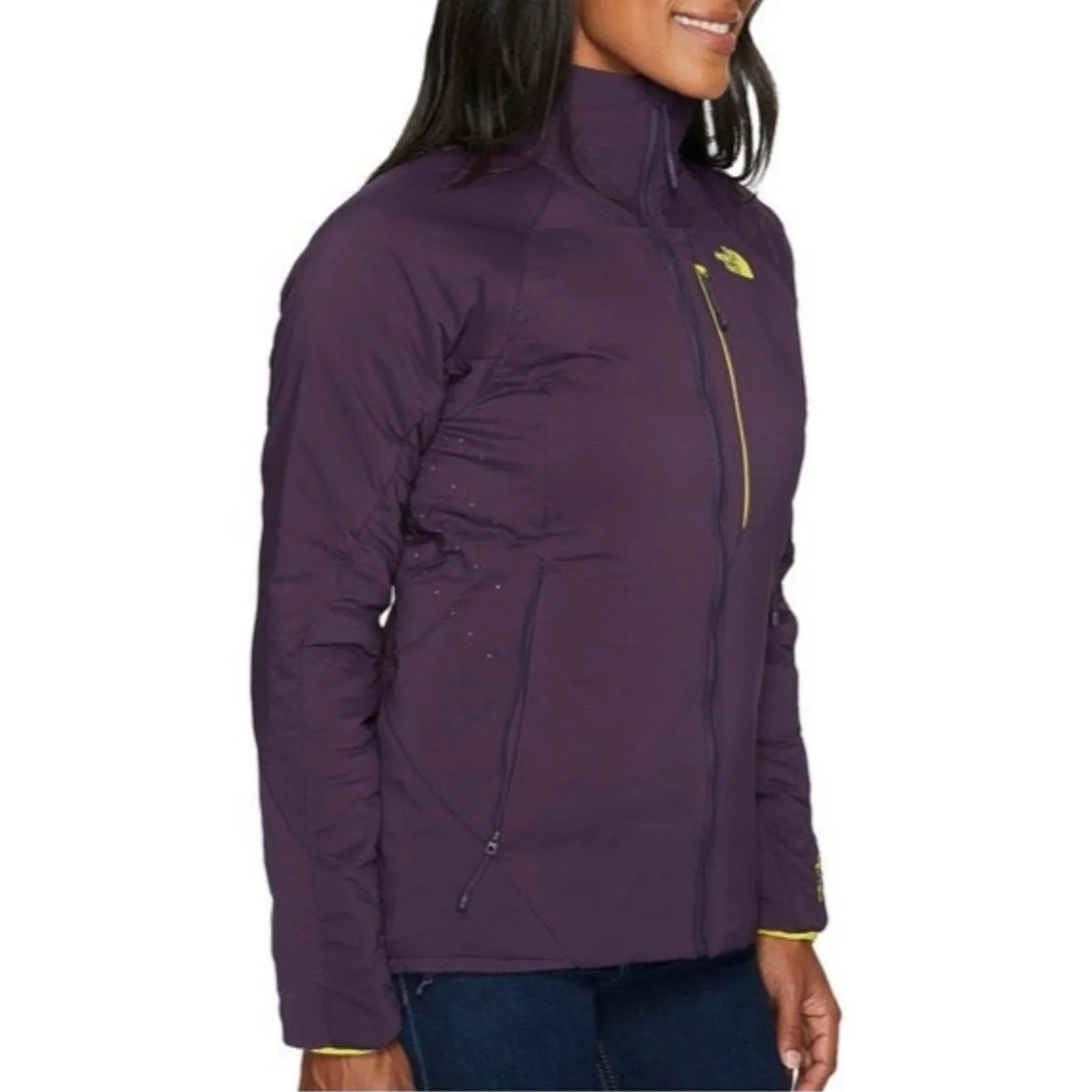 The North Face Ventrix Jacket Eggplant Dark Purple Yellow TNF Size Small - Image 9