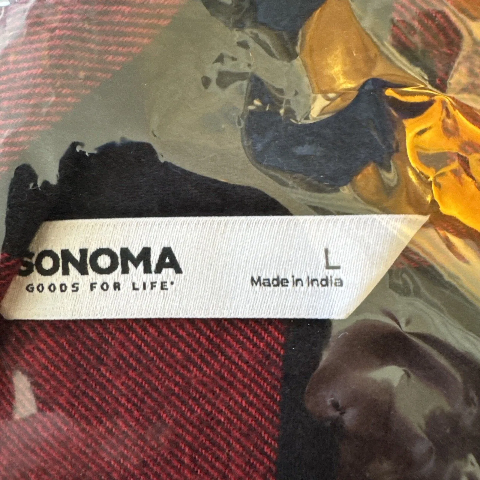 Sonoma Long Sleeve Flannel Shirt Blouses Red Black Buffalo Check New Sz L - Image 11