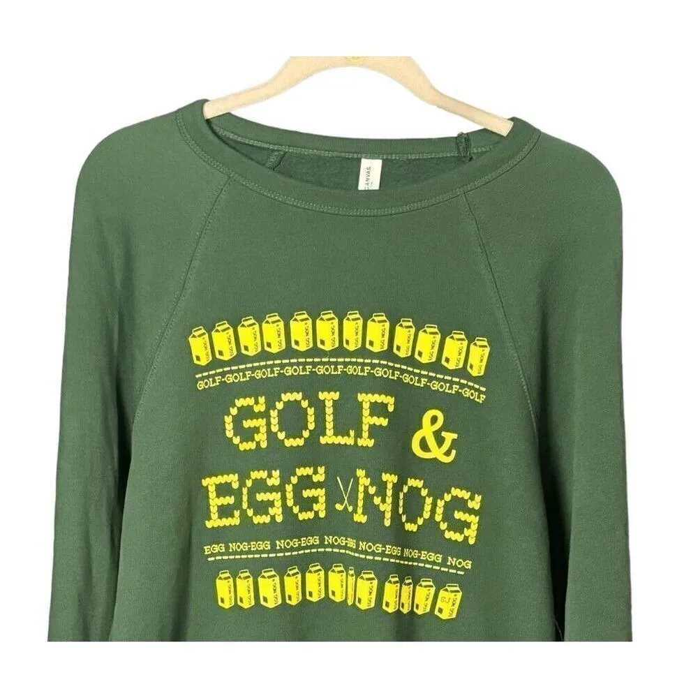 New Golf and Eggnog Sweater Size XL Unisex Holiday Green Funny Gift Novelty - Image 3