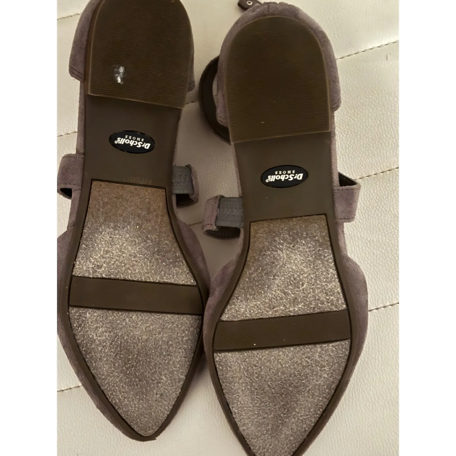 Dr Scholls Womens Grey Suede Ankle Strap Ballet Flats Memory Foam Cool Fit Shoes Gray Size 7 - Image 6