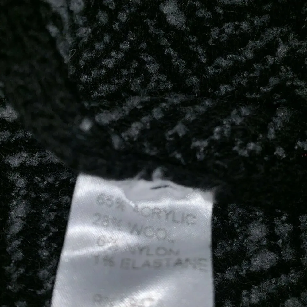 Cocogio Cardigan Sweater Jacket Womens Size L Black Gray Wool Open Front Italy Size L - Image 5