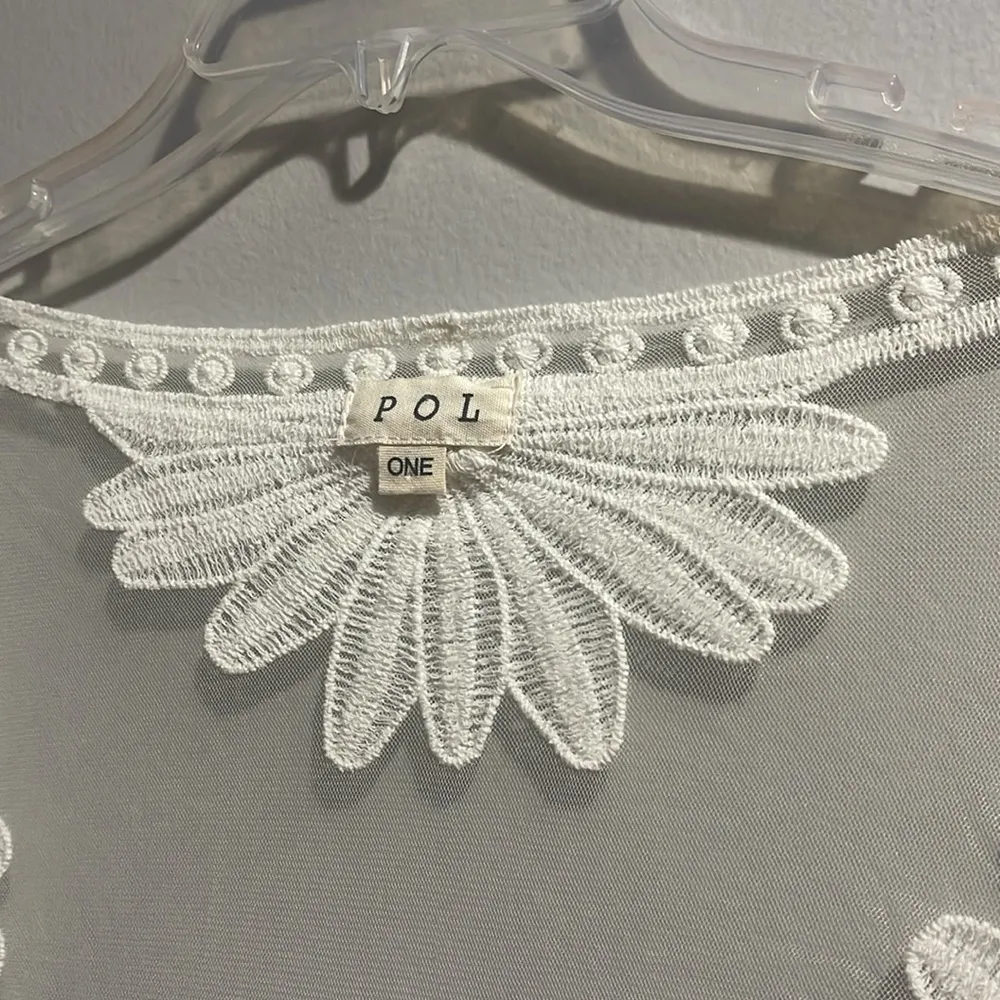 POL OS Clothing Kimono Ivory Lace Open Front Swimwear Boho Chic Embroidered - Image 7