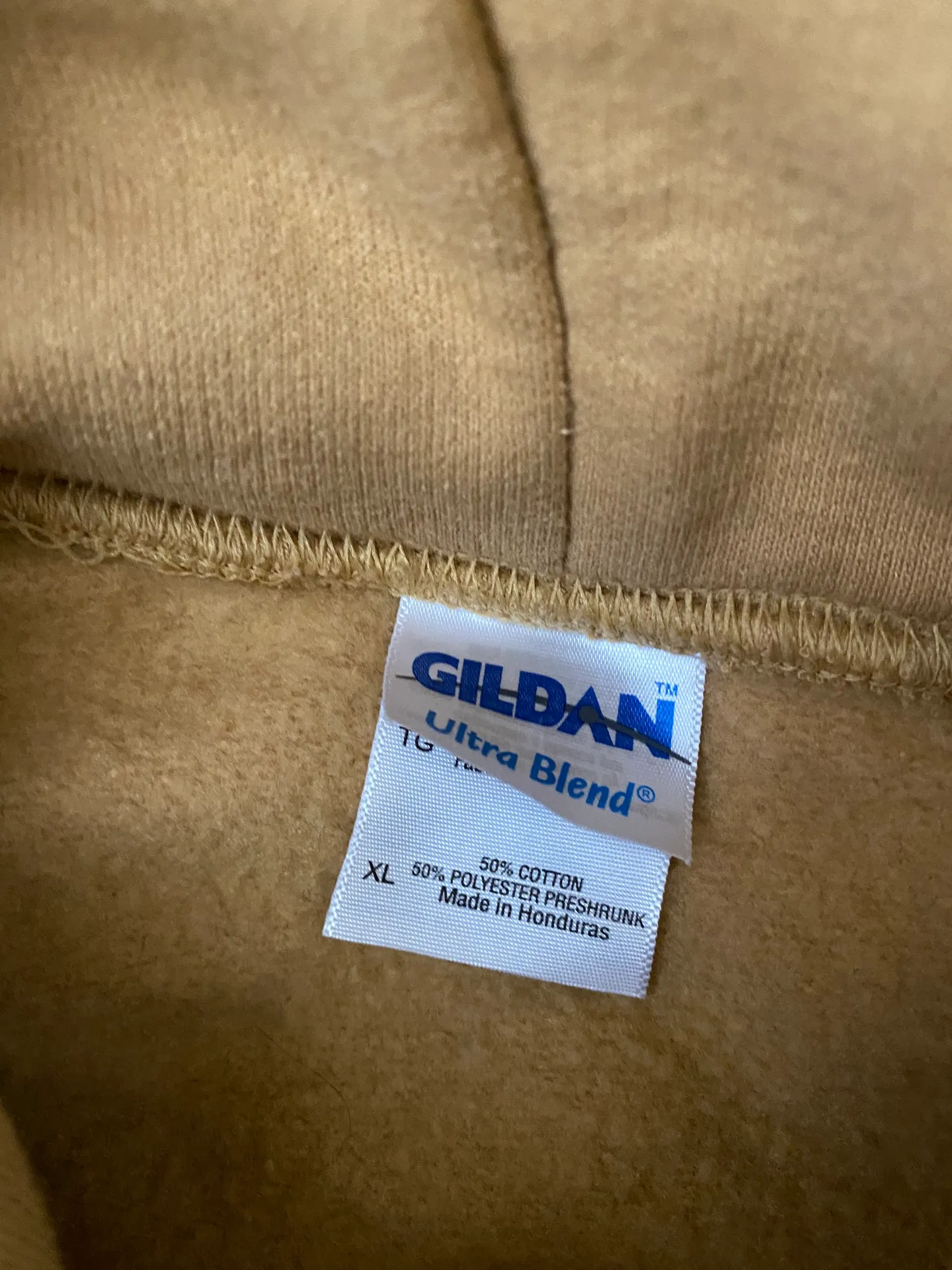 Gildan Tan Cropped Hoodie - Image 2