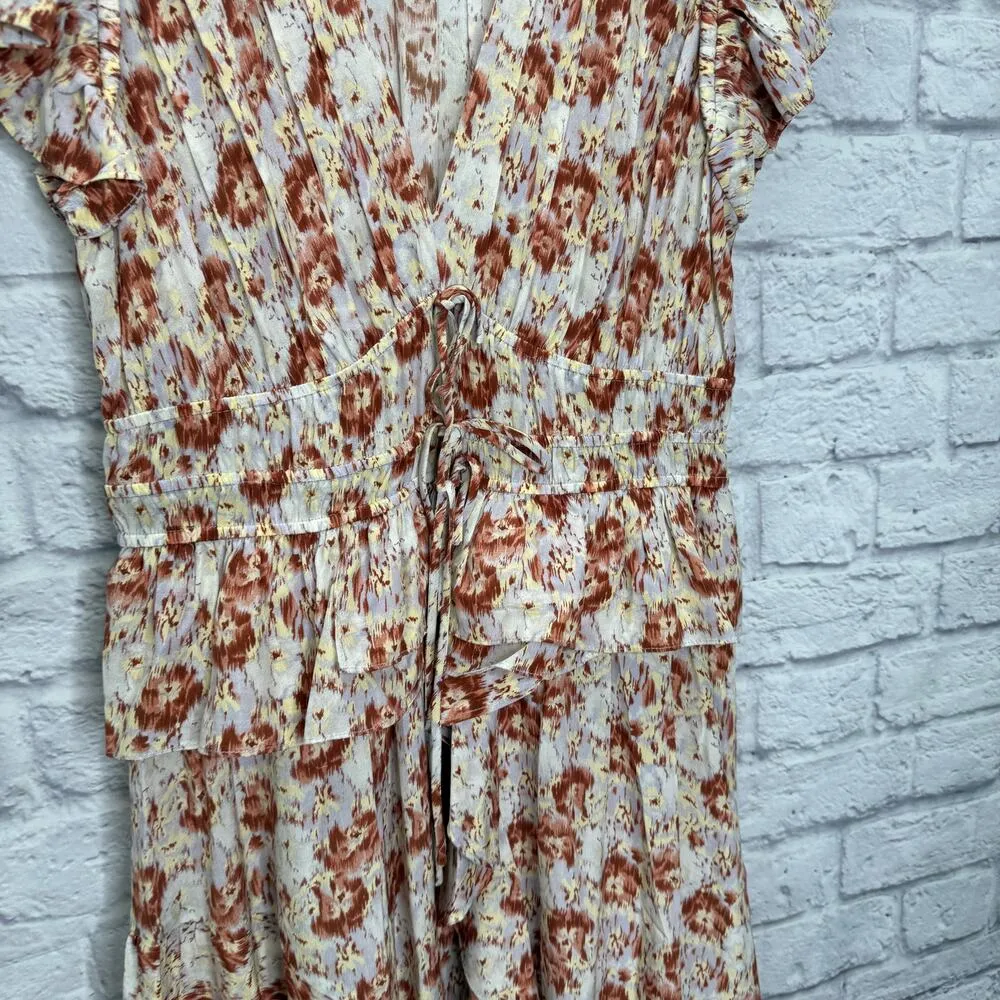 Ulla Johnson Avia Silk Midi Dress Wisteria Size 8 Flowy Ruffles Floral Chic Boho - Image 6