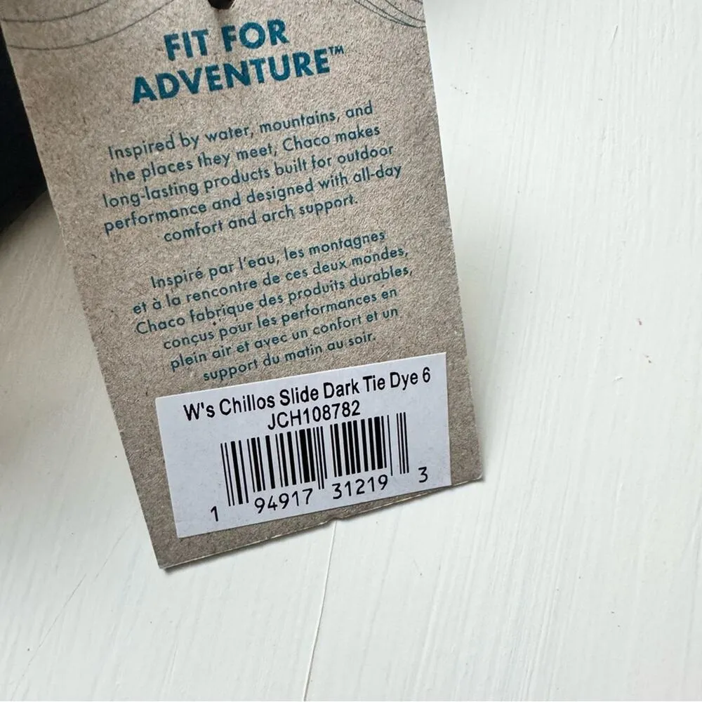 Chaco Women's Chillos Double Buckle Strap Slide  Dark Tie Dye Sz 6 NWT - Image 7