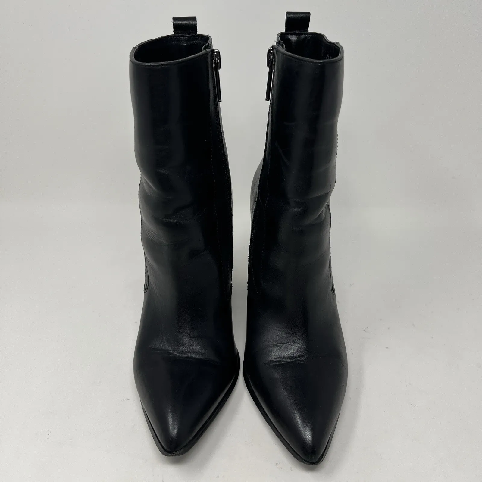 Bleecker & Bond Kailey Ankle Booties Women's Size 7 Black Leather Zip Up Boots - Image 5
