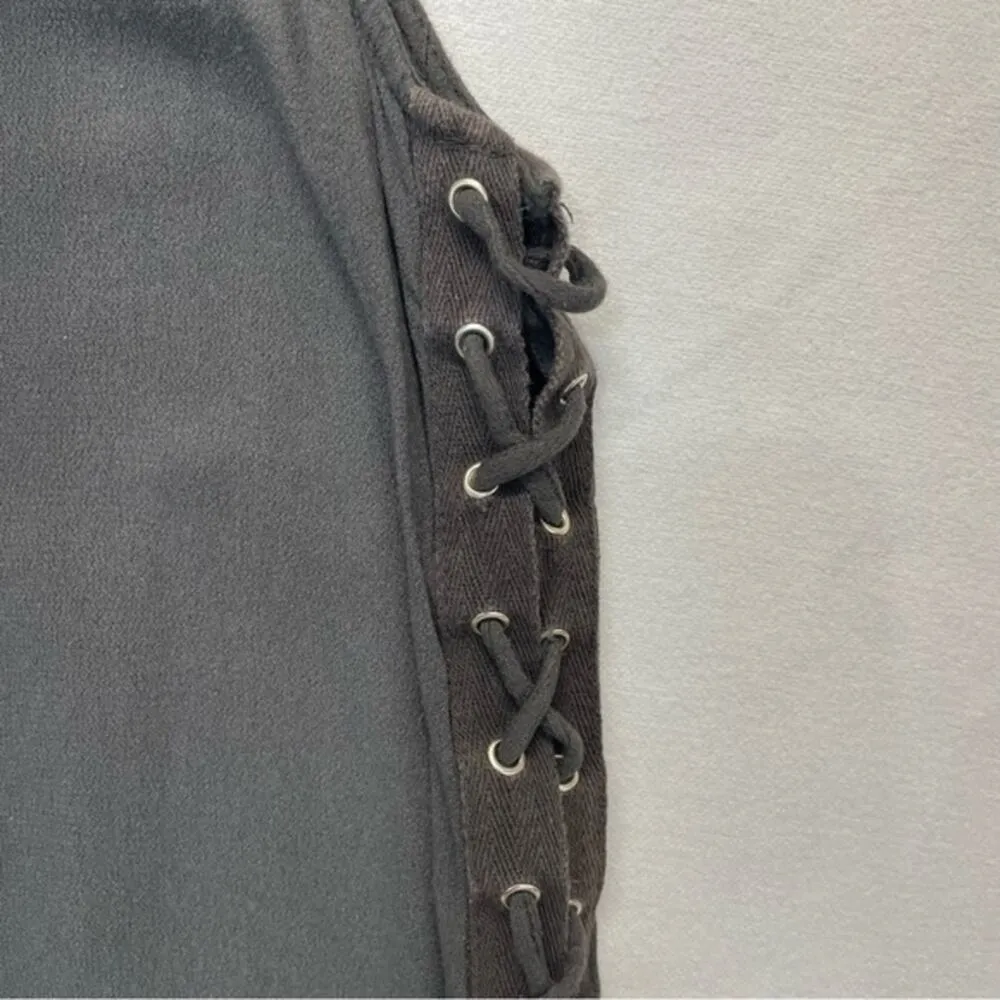 Sophie Rue Rayon Sleeveless Tank Size Small side lace-up cinched ties gray - Image 3