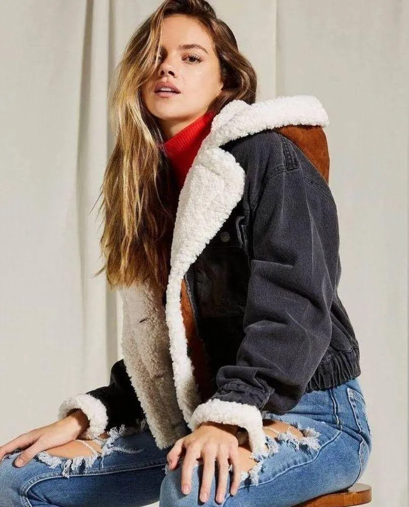 Perry Shearling Hooded Denim Jacket - Image 3