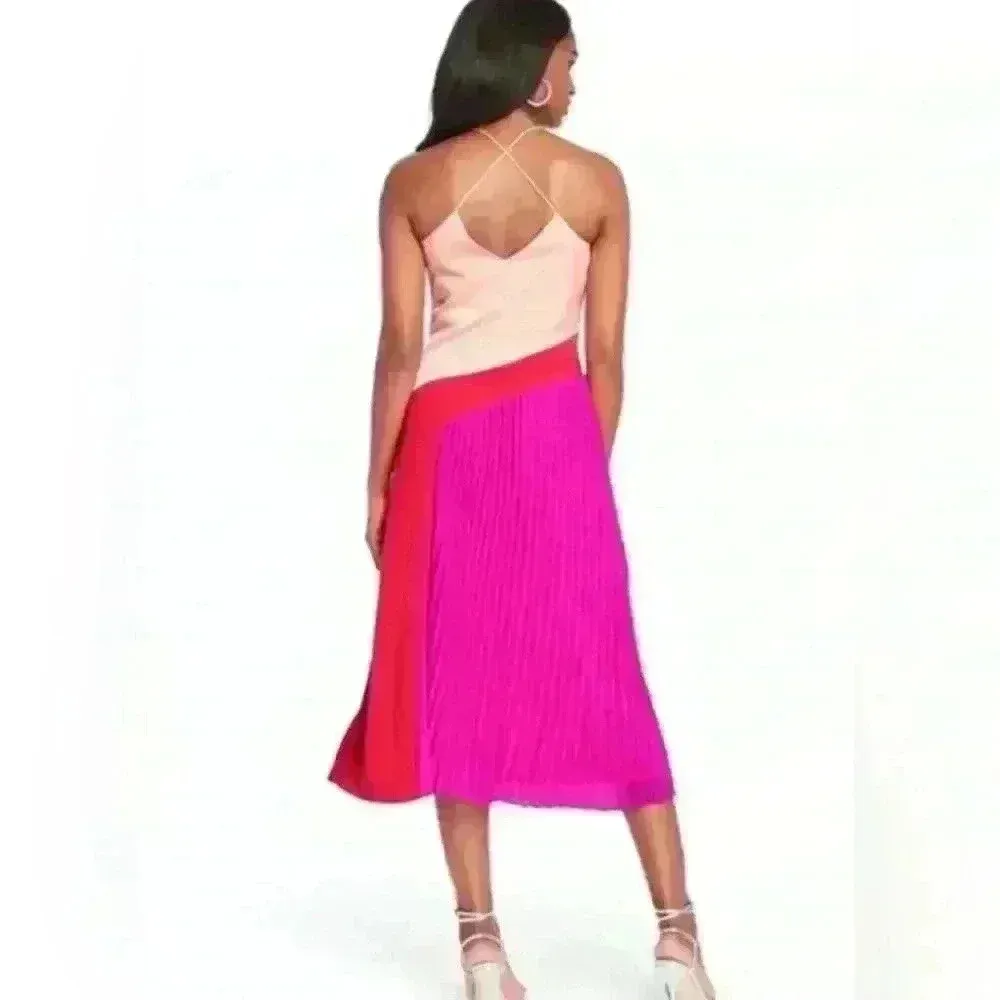 CUSHNIE Women’s‎ Pink Pleated Midi Dress Size 2 - Image 13