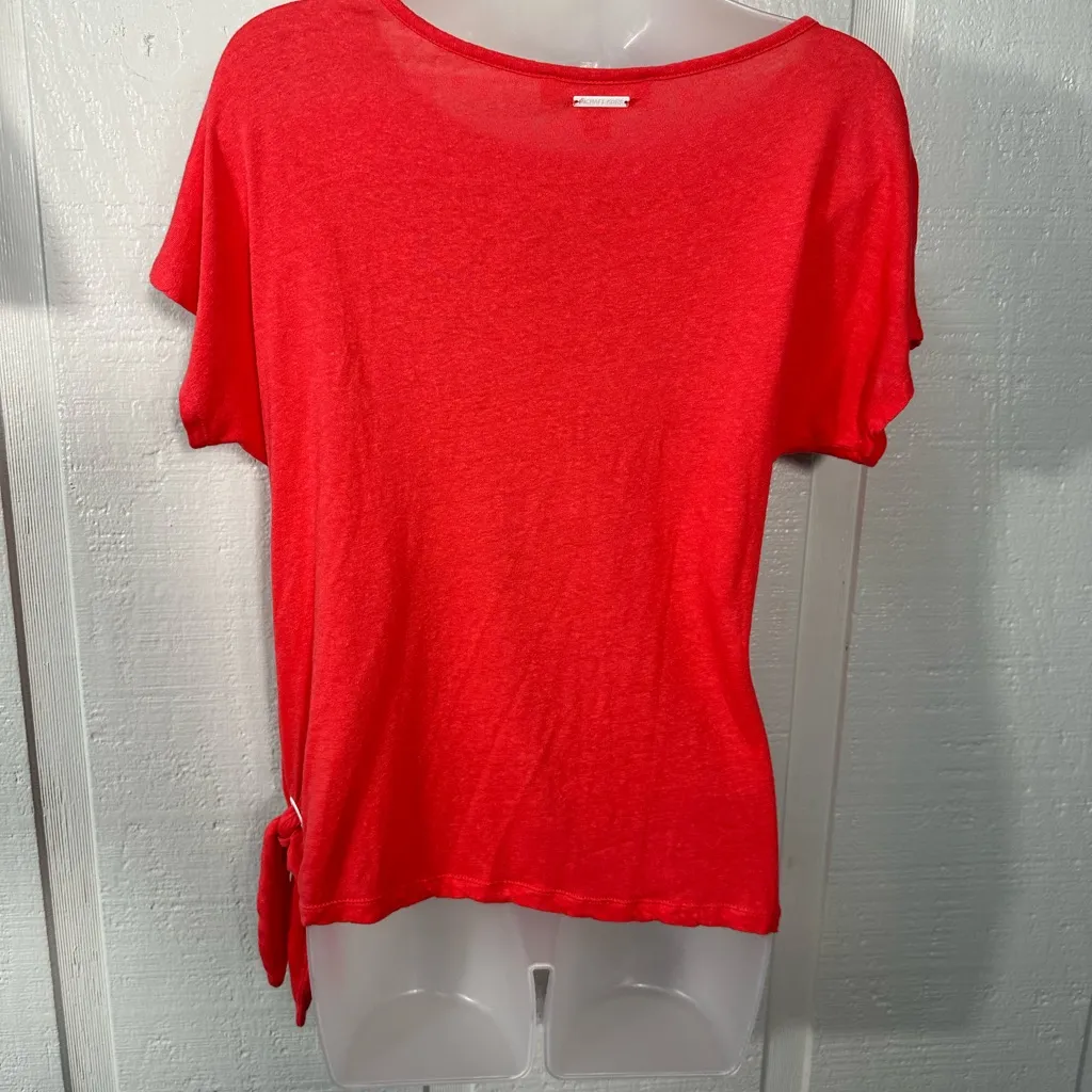 MICHAEL KORS Red Jersey Boat Neck Dolman Sleeve Tie Side Top Size Small EUC - Image 5
