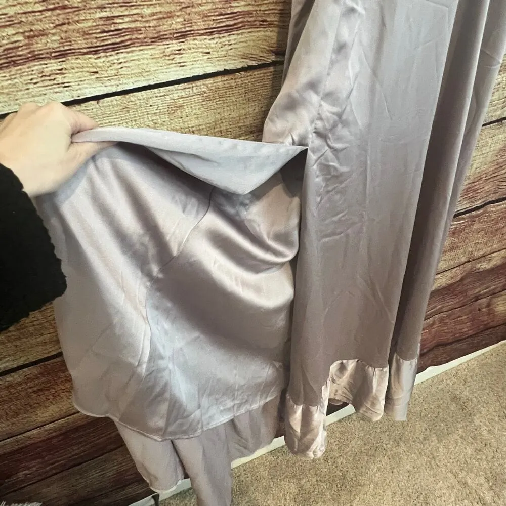 Show Me Your Mumu Clarissa Corset Dress Maxi Dusty Purple Luxe Satin Medium - Image 6