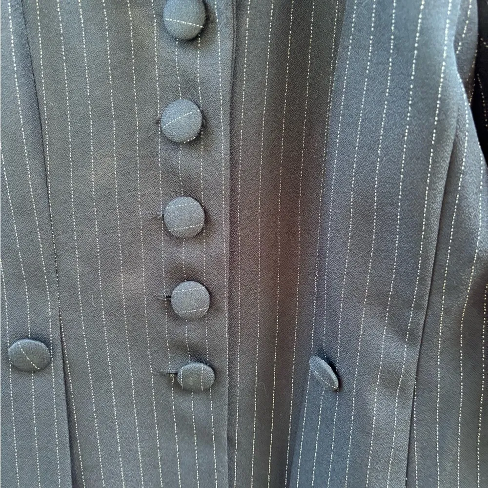 Beautiful Long Jacket Vintage 80s by R & D Dress LTD. Size 16T Black - Image 6