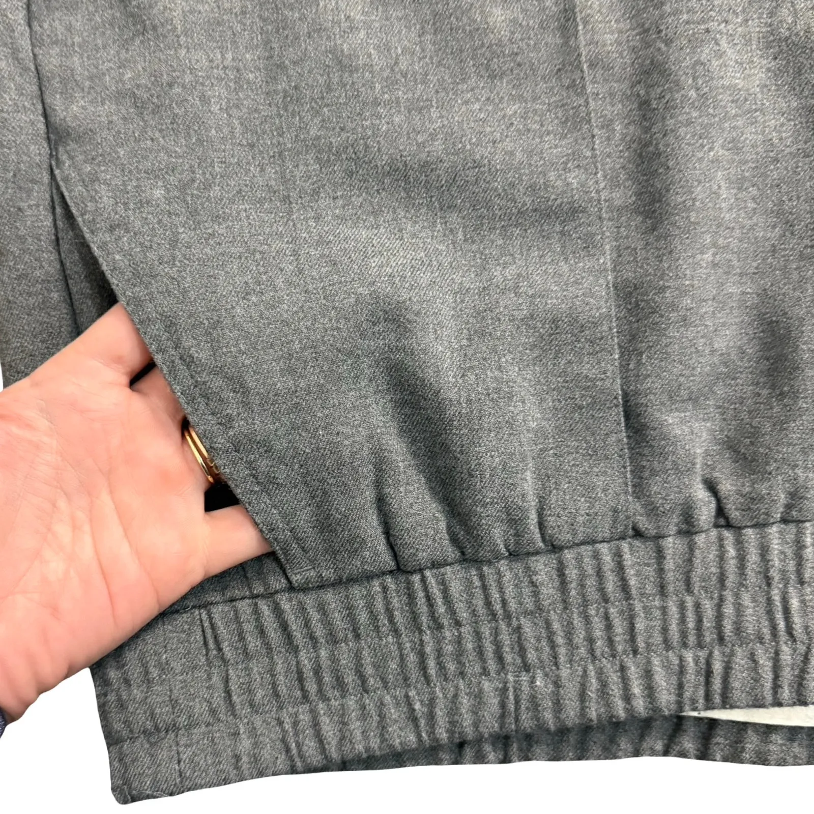 Abercrombie & Fitch Gray Pull On Tapered Leg Front Seam Work Pants Trousers Sz L - Image 10