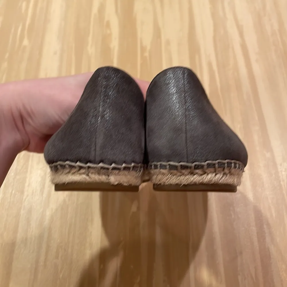 Eileen Fisher Lee Leather Espadrille Flats Gray Metallic Size 7.5 - Image 9