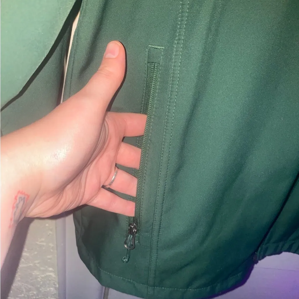 Port Authority Green Dollar Tree Company Fleece Zip Up Jacket With Pockets - Image 4