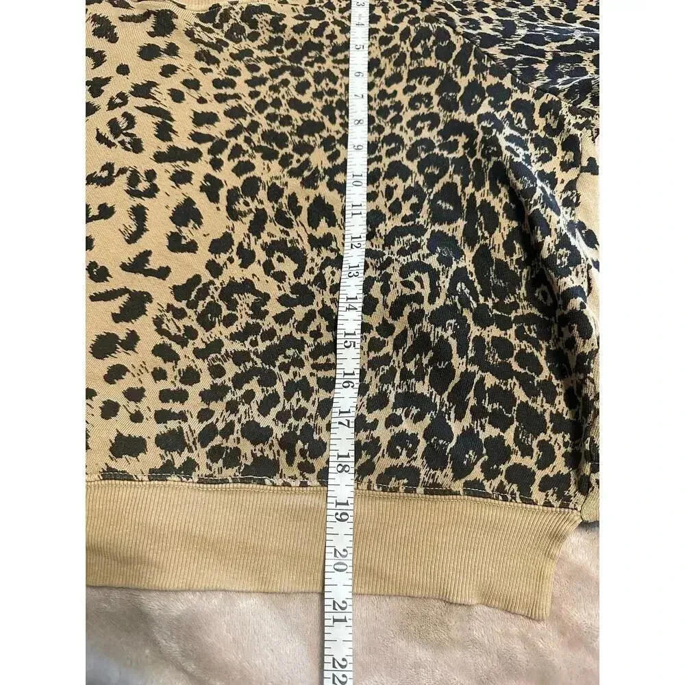 Current/Elliott Open Back Cropped Crew Neck Leopard Size 1 Casual Lightweight - Image 7