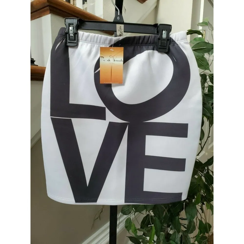 Boutique Topia Women Black & White Polyester Pencil Midi Stylish Skirt Size L Size L - Image 5