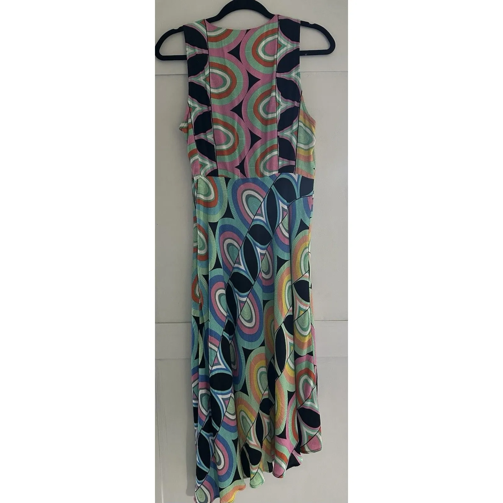 Anthropologie Kenzie Mod Retro Geometric Print Sleeveless Dress Asymmetric Sz 6 - Image 2