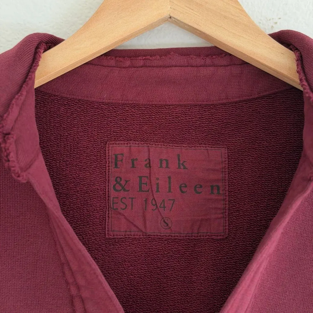 Frank & Eileen Patrick Triple Fleece Popover Henley in Currant, Size Small - Image 5
