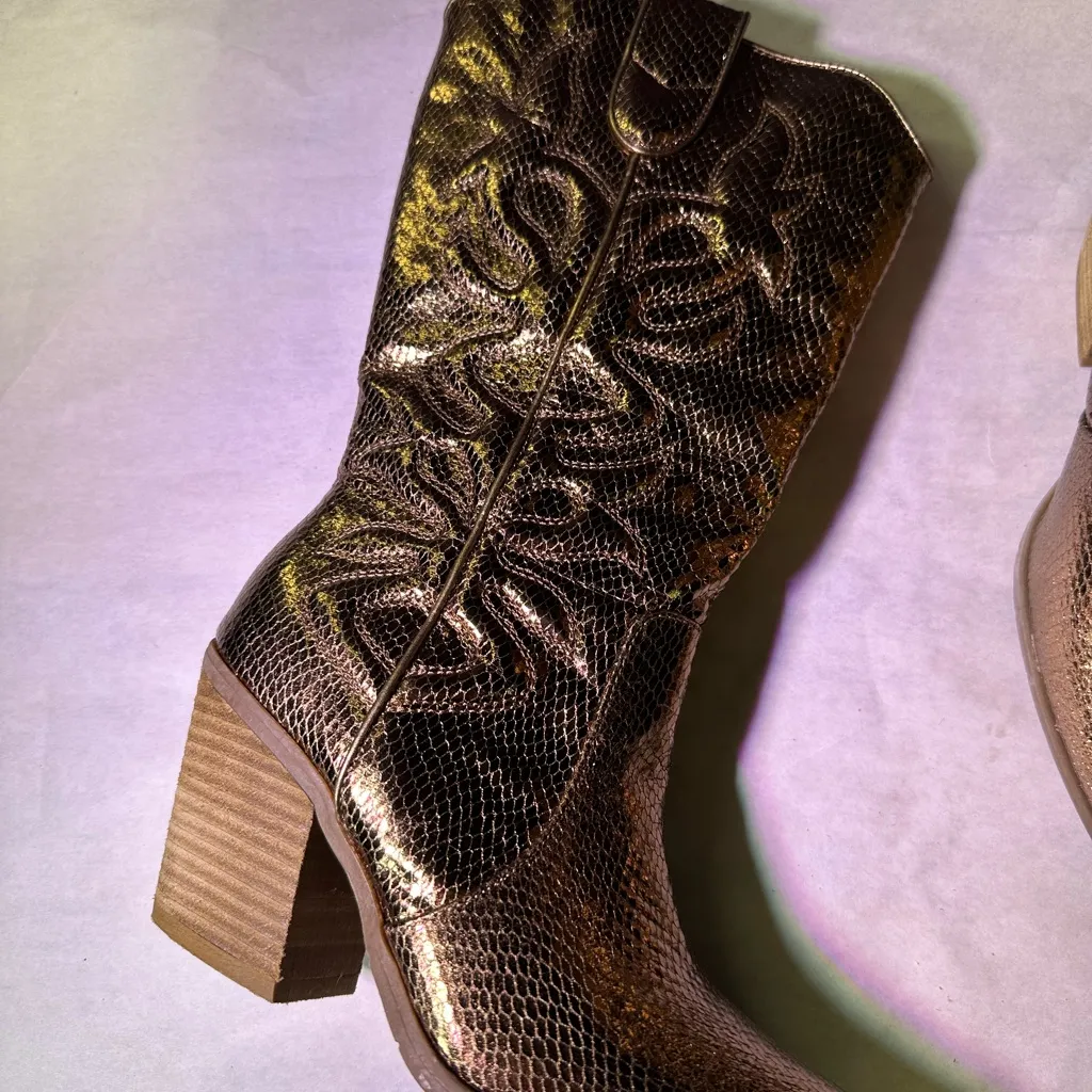 Michael Stars Metallic Heeled Boots - Image 4