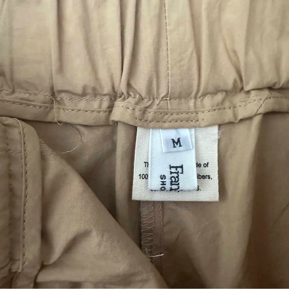 The Frankie Shop Lui Organic Cotton Boxer Short in Sahara Khaki Size Medium Tan - Image 6