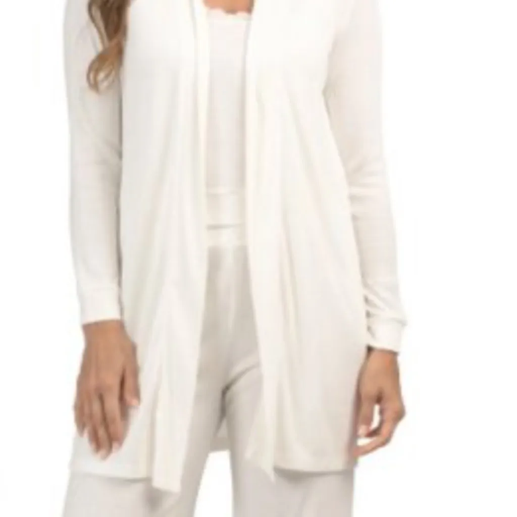 NWT Rachel Ashwell 100% Linen White Slub Open Front Cardigan Small - Image 2