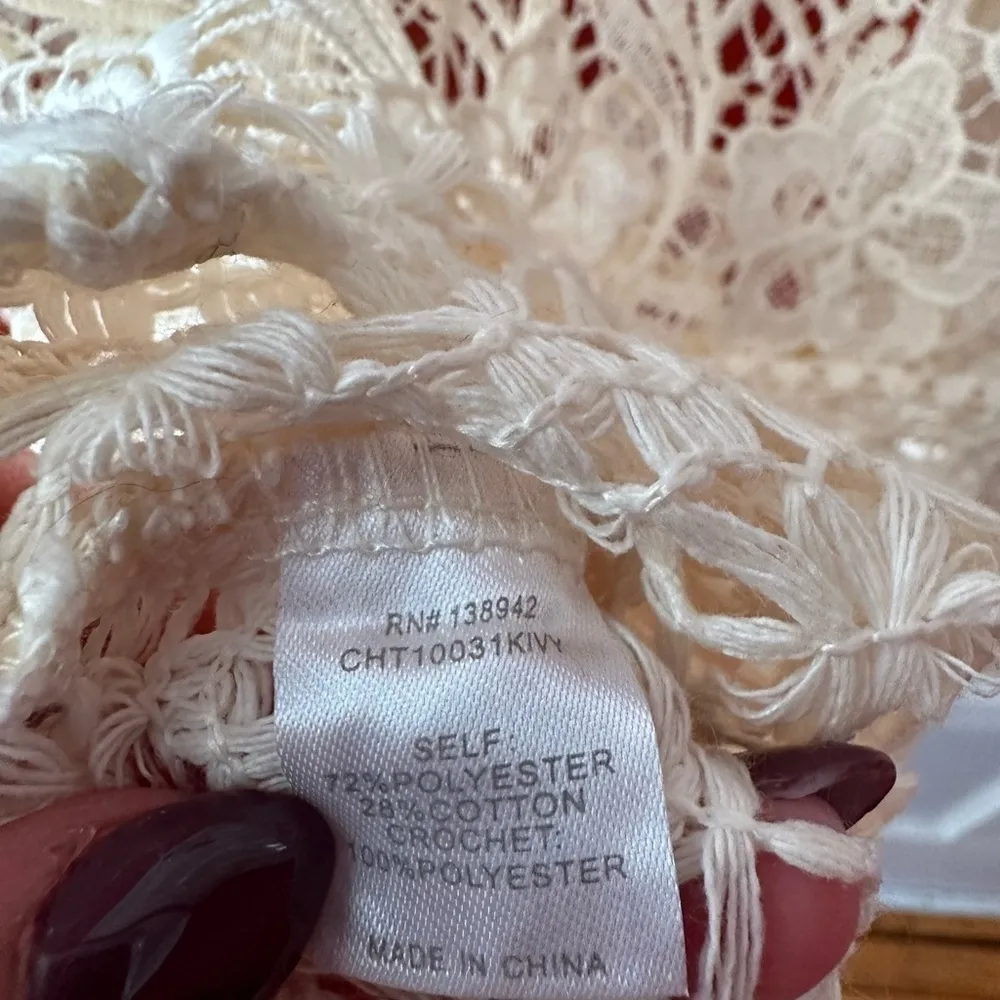 Charming Charlie Embroidered Crochet Long Sleeve Sweater Blouse - Image 8