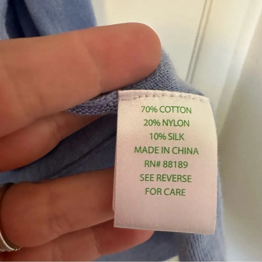 Lilly Pulitzer Women’s Cotton Silk Cardigan Sweater XS/S periwinkle Open Front - Image 6