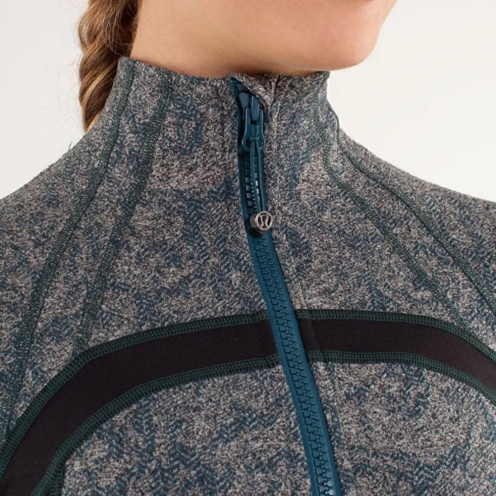 Lululemon  Define Jacket Brushed Alberta Lake Teal Rose Herringbone Sz 2 - Image 2