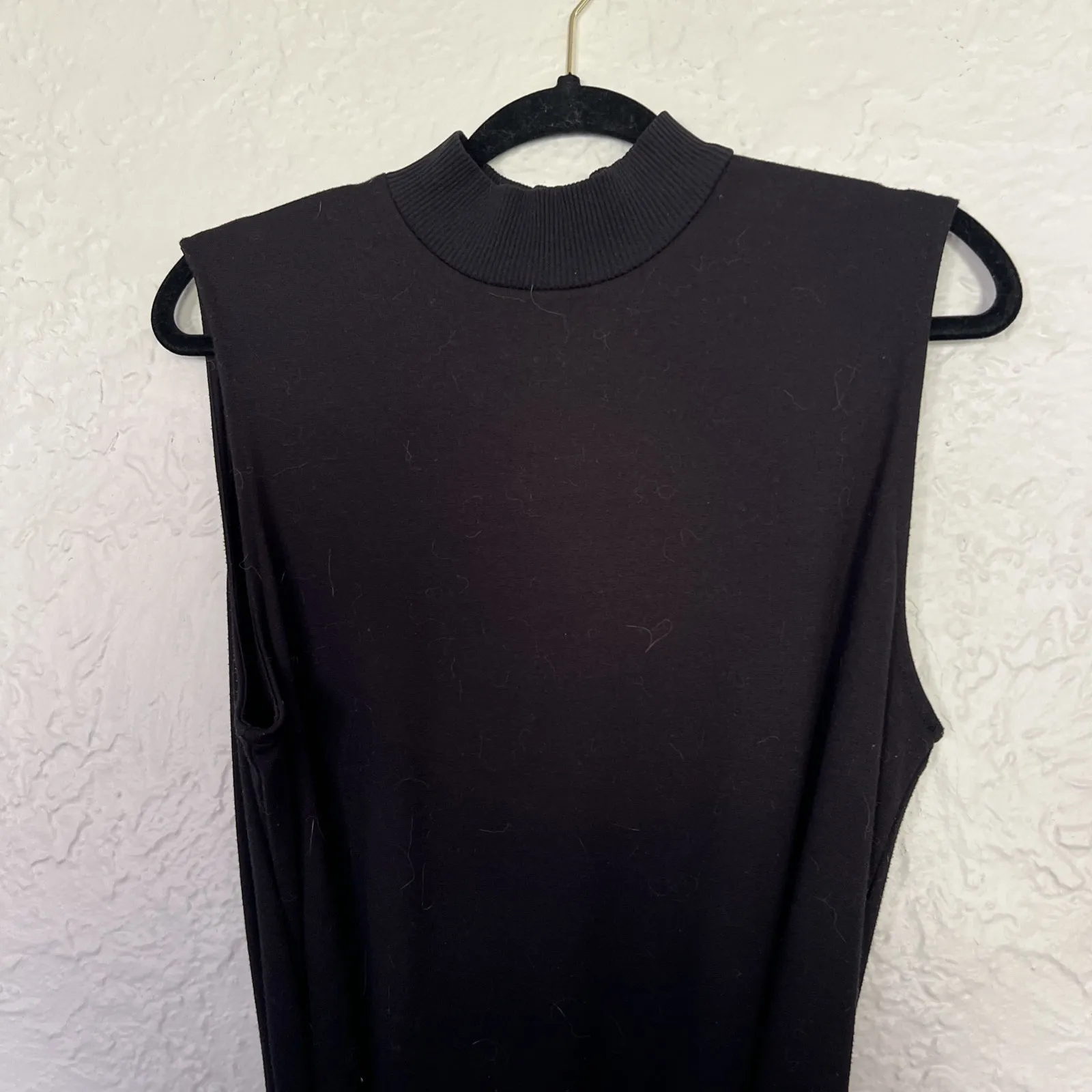 Prologue Mock Neck Belted Sleeveless Maxi Dress In‎ Black Size XXL - Image 3