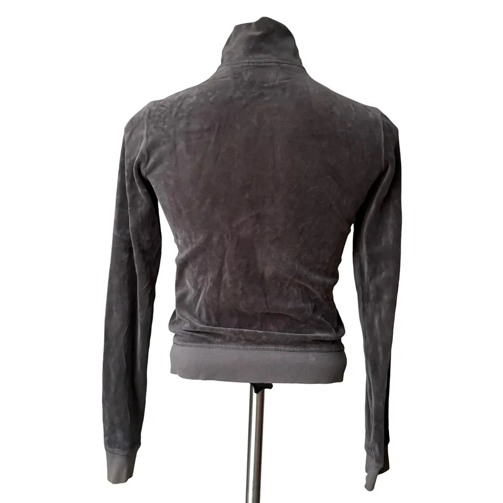 Juicy Couture J2K Gray Velour Track Jacket, Sz M - Image 4