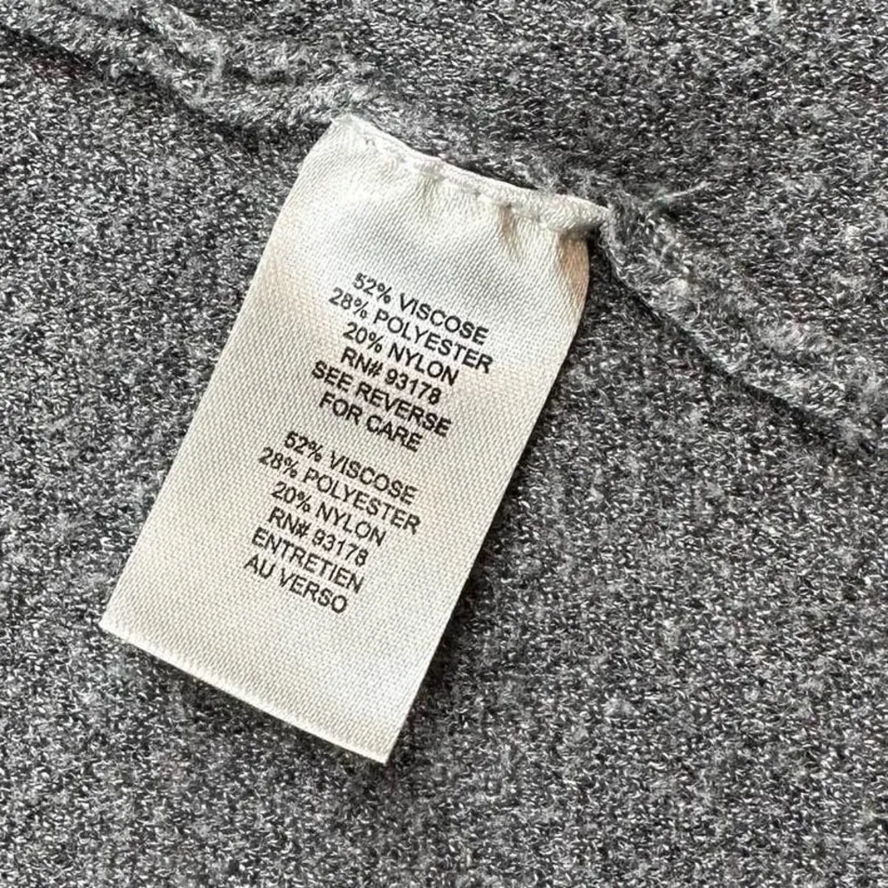 Tahari Gray Open Front Sweater Fringe Detail Pockets Cardigan Size Medium - Image 12