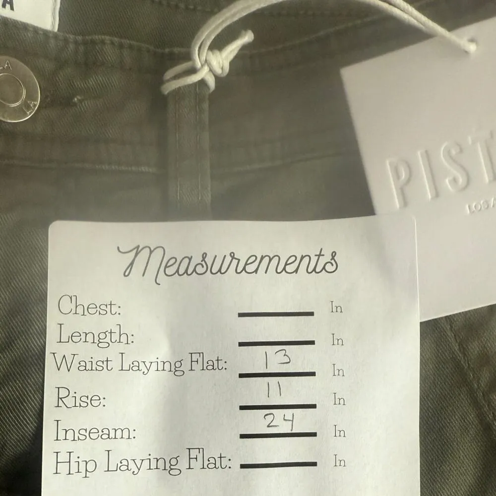 NWT Pistola Elliot Eden High Rise Tuxedo Stripe Straight Leg Pant 26 Olive Green - Image 8