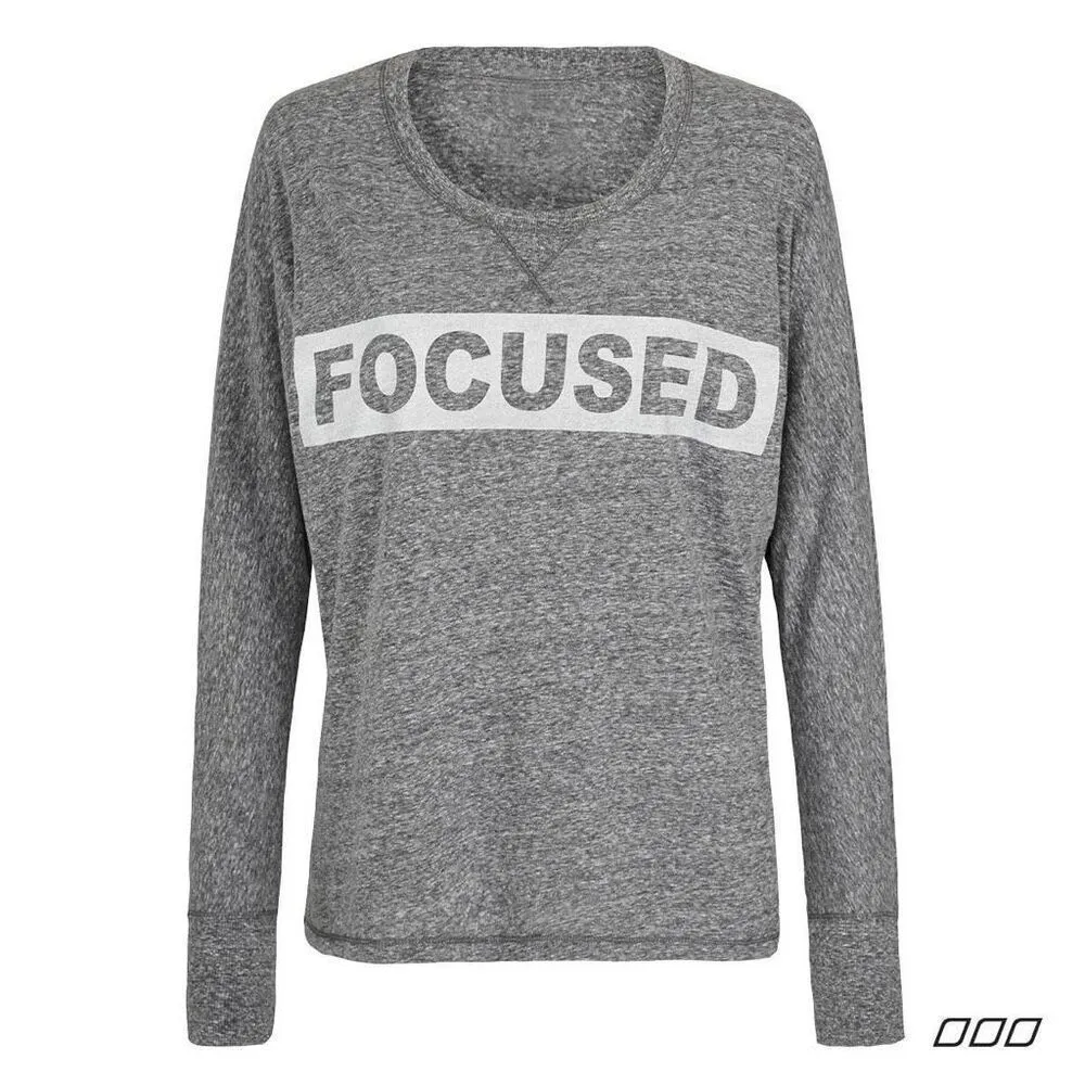 Lorna Jane Focused Oversized Graphic Breeze Long Sleeve Top in Gray Size Medium - Image 2