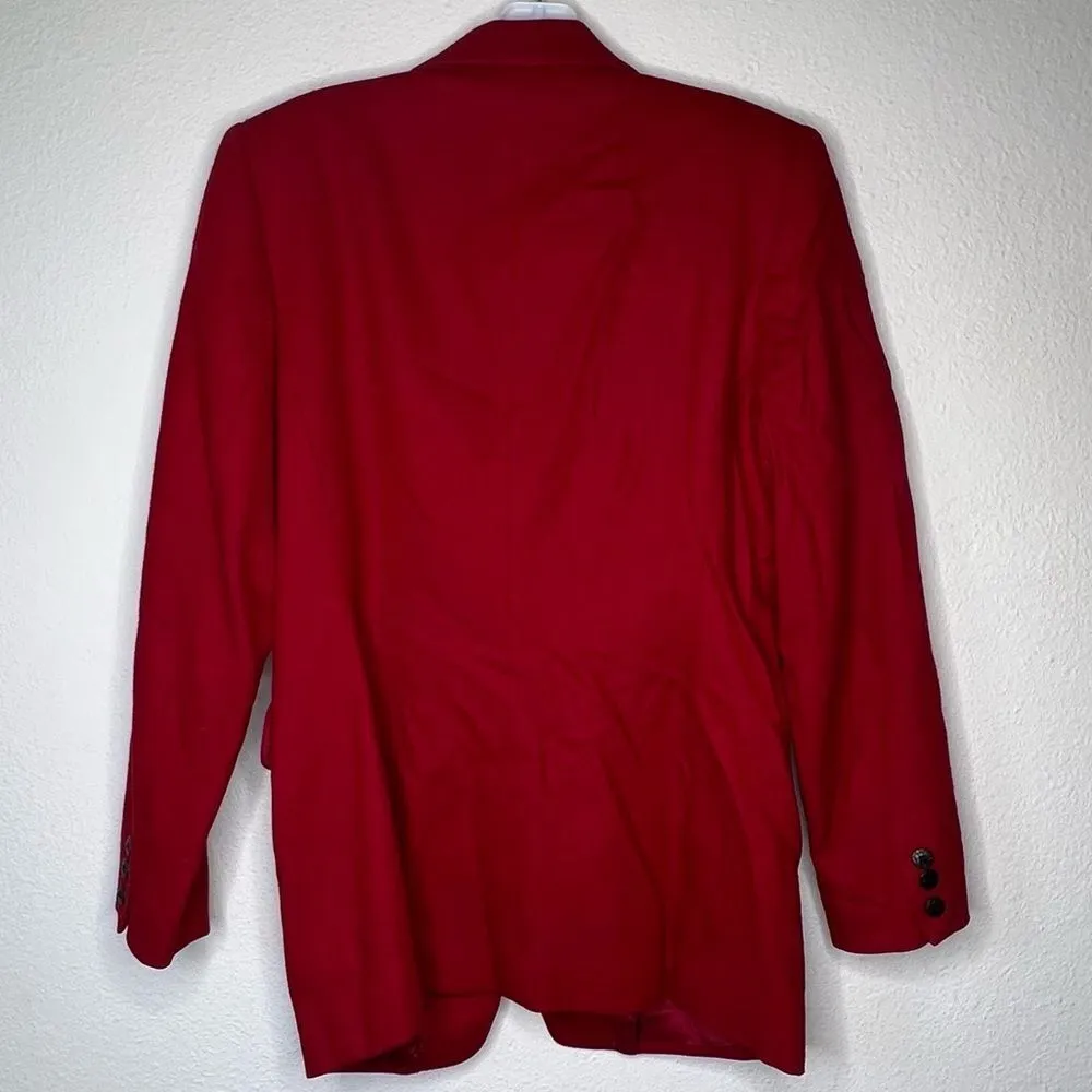 Vintage Stanley Blacker for‎ Mantos Wool Skirt Set Red Size 6 - Image 7