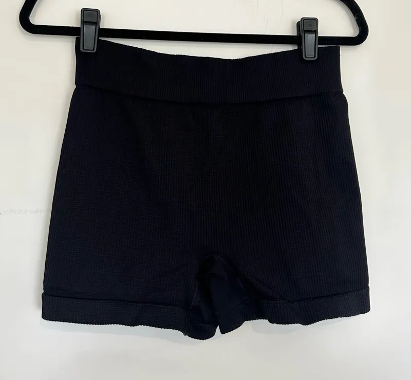 Free People Movement Black Waffle Ribbed Athletic Workout Hot Pants Shorts M/L Size M - Image 1