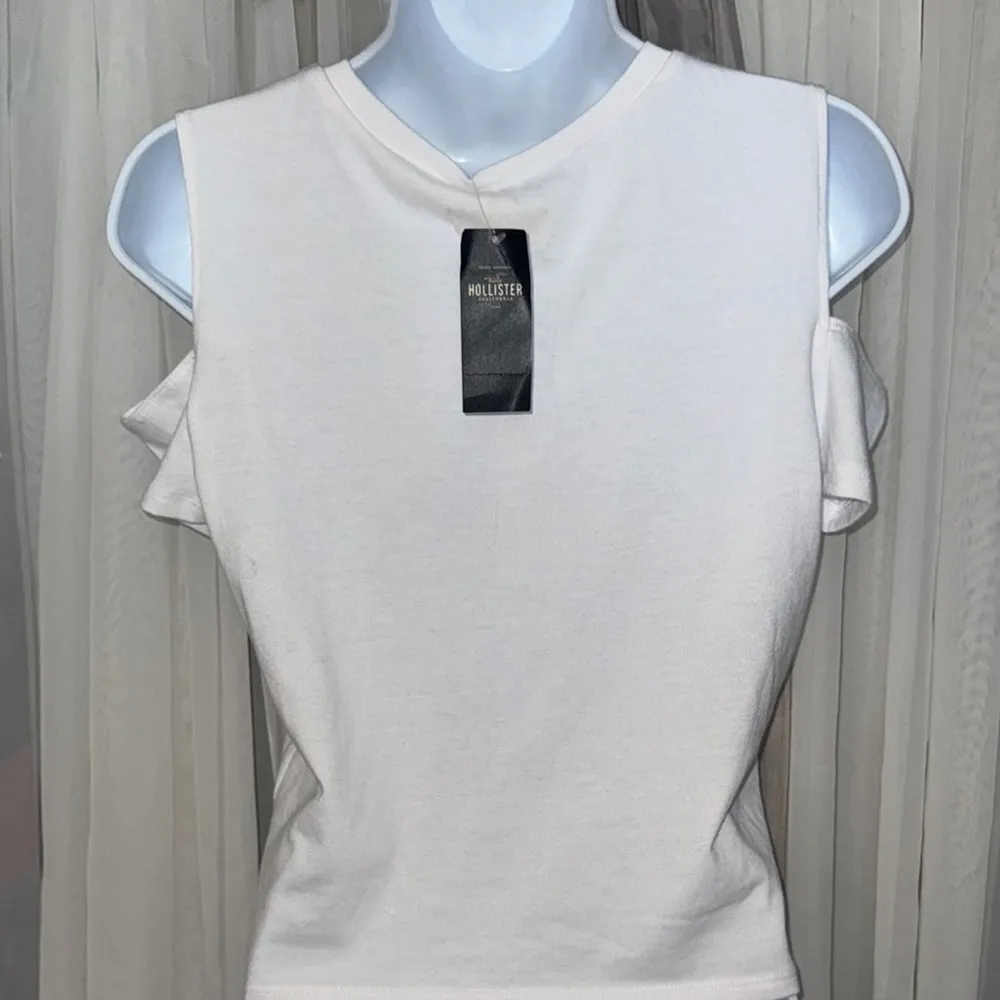 Hollister White Cut-Out T-Shirt Tank Top - Image 5