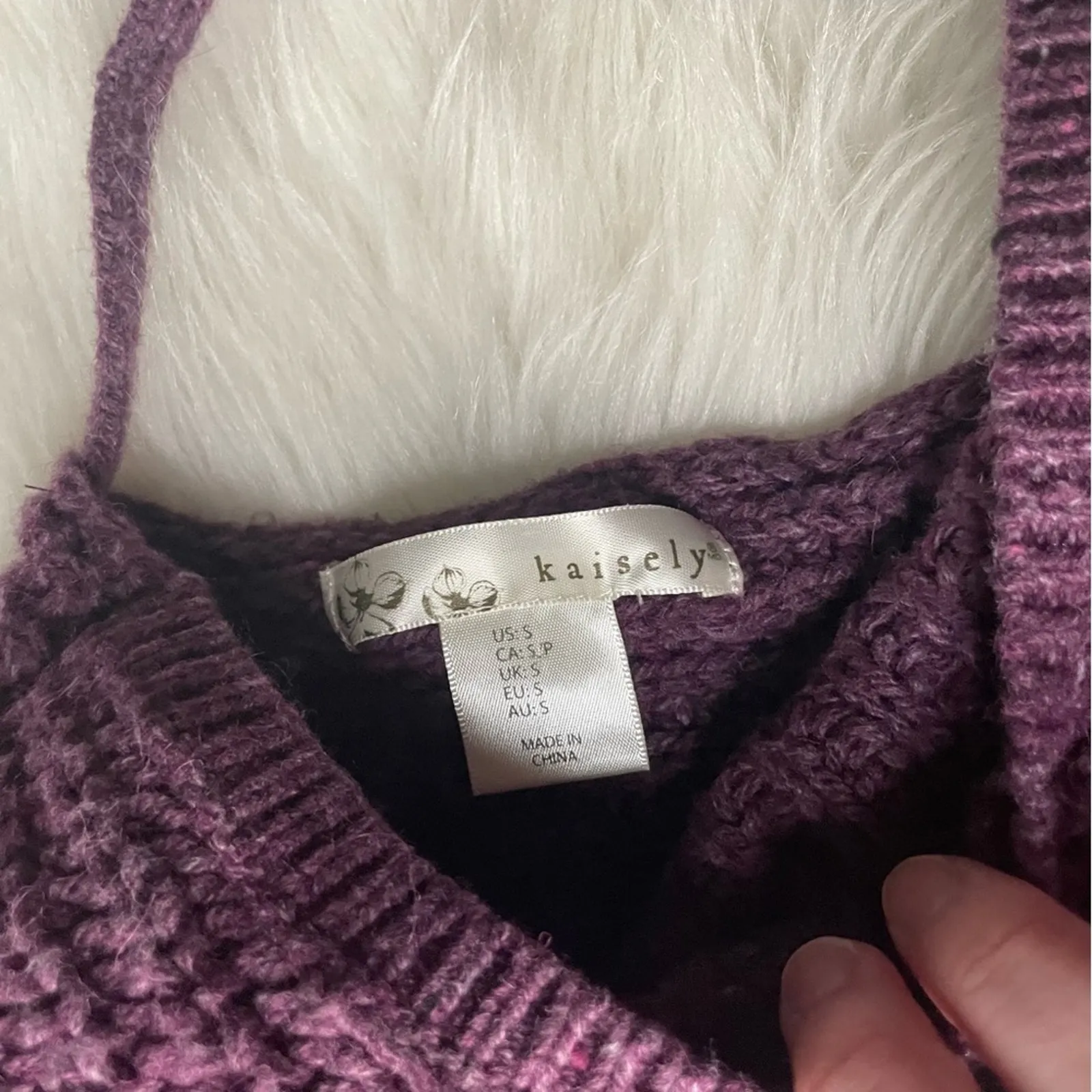 Purple Open Back Crop Sweater Size small - Image 2