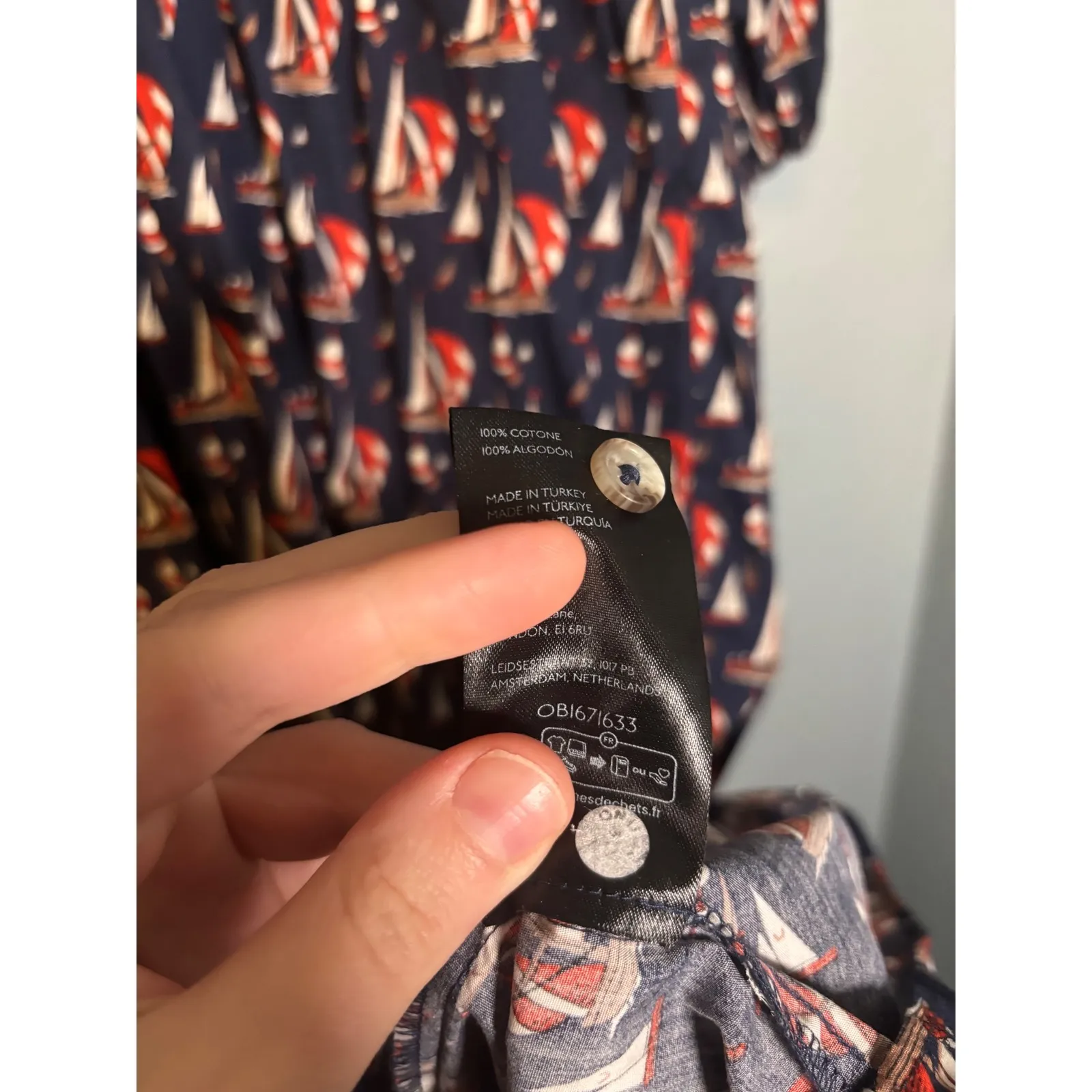 Anthropologie Maeve The Bettina Tiered Midi Dress Navy Sailboat Print Size XS - Image 8