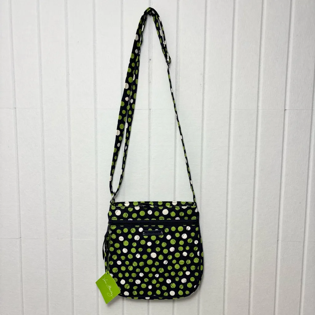 Vera Bradley Petite Double Zip Hipster Lucky Dots Green‎ and White Crossbody Bag - Image 5