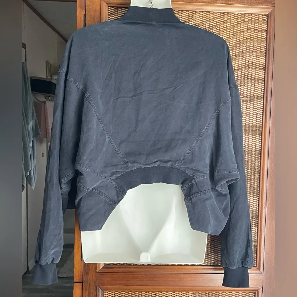 Young Fabulous & Broke Gray Bomber Jacket with Drawstring Waist - Image 4