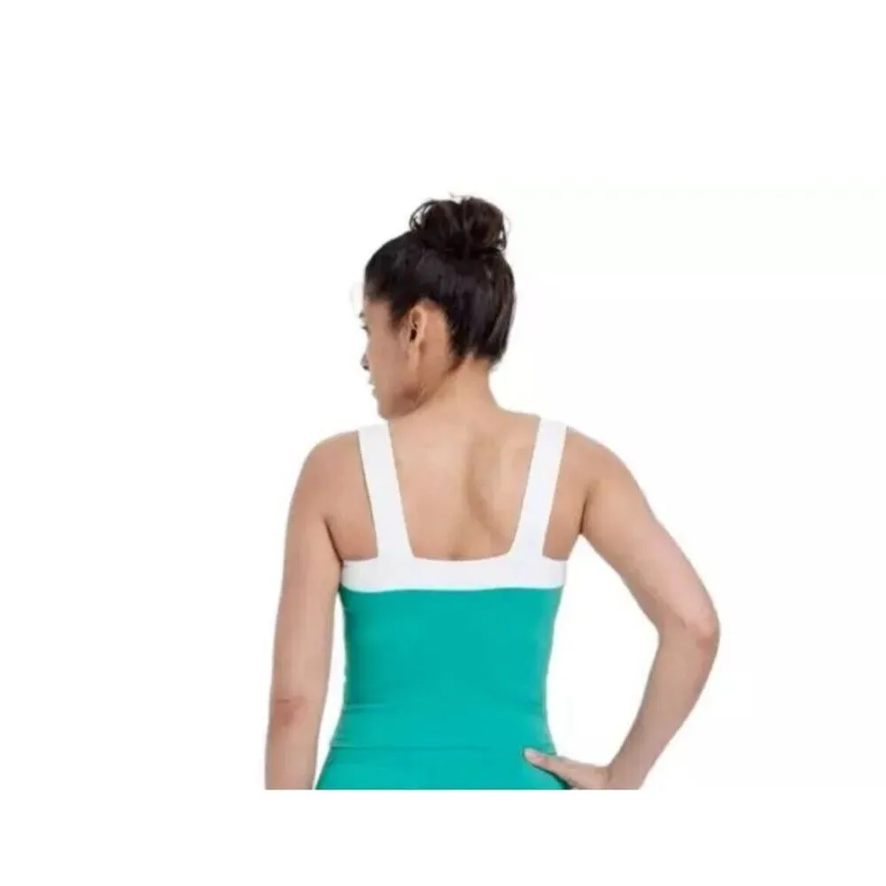 All in Motion Tank Resort Sleeveless Shelf Bra Wide Straps Green Women’s S - Image 2