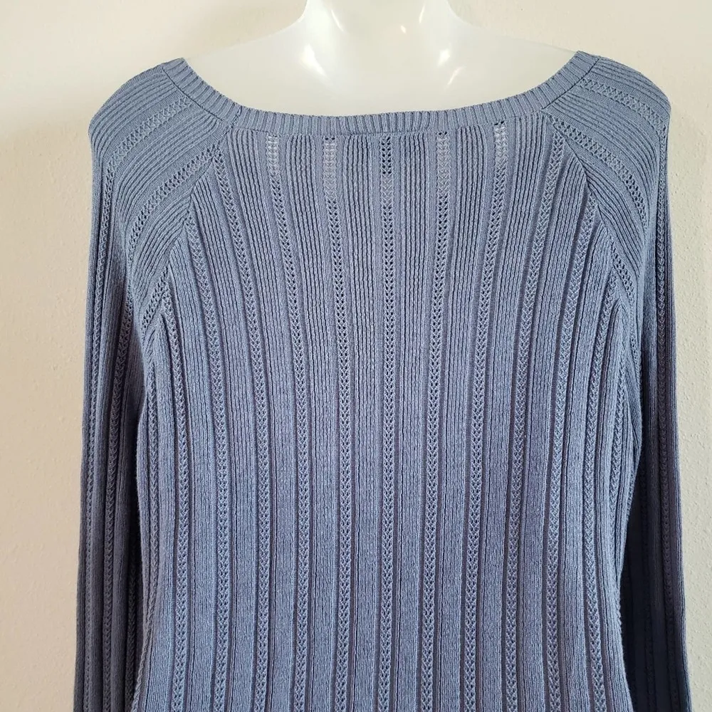 Modcloth Boatneck Long Sleeve Ribbed Cable Knit Pullover Tunic Sweater Large - Image 5